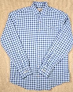 Peter Millar Summer Comfort Men's Shirt Sz L Blue Plaid Stretch Lightweight - Picture 1 of 8