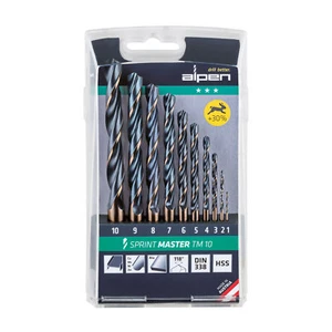 Alpen TM 10 HSS Sprint Master trapano a spirale DIN 338 RN set 10 pezzi 1,0 – 10,0 mm - Foto 1 di 4
