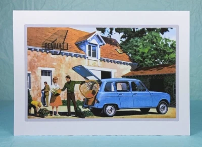 RENAULT 4 - GREETING CARD - Classic Car Memorabilia - Blank inside - 7" x 5" - Image 1 of 2