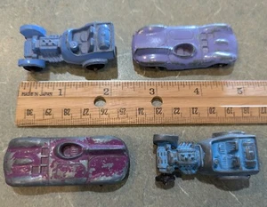 Vintage Lot Of Four Metal Tootsie Toy Vehicles Two Roadsters Two Race Cars ￼￼ - Picture 1 of 4