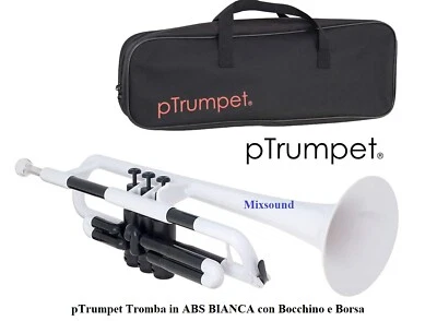 PTRUMPET TROMBA SIB IN PLASTICA ABS COLORE BIANCA CON CUSTODIA e 2 BOCCHINO - Immagine 1 di 4