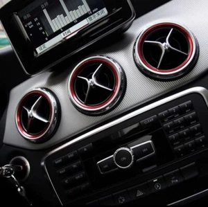 5x anillos de ventilación boquillas de ventilación aluminio rojo adecuado para Mercedes Benz A B GLA CLA  - Imagen 1 de 4