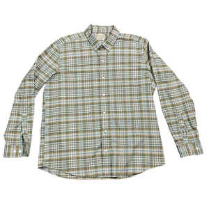 L.L. Bean Tradicional Fit Franela Botones Para Hombre Talla Grande Reg Aguacate Verde a Cuadros - Imagen 1 de 14