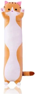 Long Cat Plush Pillow Cute Cartoon Cat Stuffed Animals 19.68inch/50cm Brown - Picture 1 of 1