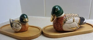 Rinconada DE ROSA HAND-MADE MALLARD DUCK FIGURINES PAIR - EXQUISITE ! - Picture 1 of 15