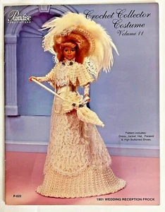 Crochet Pattern Book 1901 Wedding Reception Frock Beaded Fits Barbie Doll 11-1/2 - Picture 1 of 2