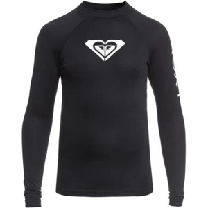 Roxy Girl's 10/M Anthracite Whole Hearted Long Sleeve UV Rash Guard Top Shirt - Picture 1 of 2