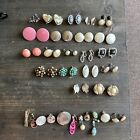 20 Pairs + Gold Silver Tone Chunky Clip-on Statement Earring Lot - Some Signed