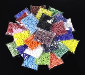 Rocailles Perlen Mix Set Opak Farben 4mm 25-26 Farben 500g - Bild 1 von 1