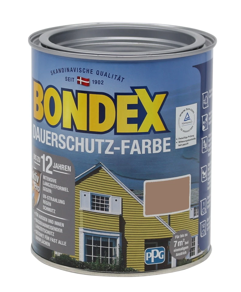 Bondex Dauerschutzfarbe Sonnenlicht 750ml Dauerschutz Farbe Holzfarbe Sahara