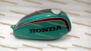 Honda SL125 SL100 K1 1973 to 1975 Model Steel Green & Black Painted Petrol Tank - Picture 1 of 8