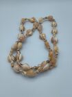Vintage Cowrie Conch Shell Necklace Hawaiian Lei Jewelry 36 Diameter 