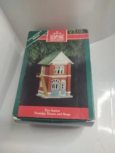 Hallmark Keepsake Ornament Fire Station 1991 Nostalgic Houses Shops #8 - Picture 1 of 13
