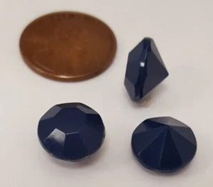 24 ACRÍLICO VINTAGE AZUL MARINO 11mm. JOYAS GEMAS DE ESTRÁS FACETADAS REDONDAS N444 - Imagen 1 de 2