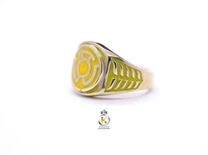 Yellow Ring Yellow Lantern Brass Ring Yellow Enamel Yellow Lantern Ring Brass - Picture 1 of 6