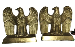 Federal American Eagle Buchstützen Gold Finish Messingguss Vintage - Bild 1 von 5