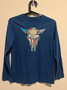 Camisa Gap Kids Bull Calavera Gráfica Mangas Largas Azul Niños Talla Grande 10 Nueva - Imagen 1 de 4