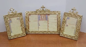 Bonito conjunto tradicional de tarjetas de misa de iglesia de latón - Tarjetas de altar cáliz co. #101 - Imagen 1 de 13