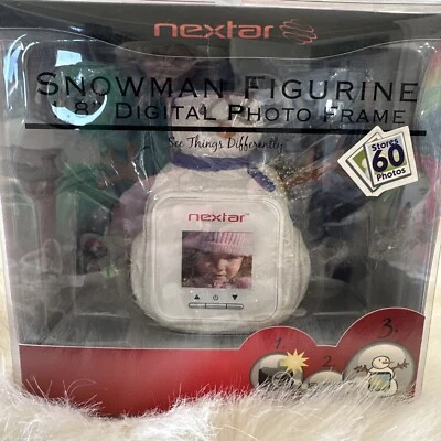 Nextar: Snowman Figurine 1.5" Digital Photo Frame - Stores 60 Photos - Brand New - Image 1 of 4