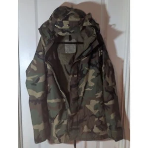 Parka vintage US Military Army Jacket Medium Woodland mimetico clima freddo - Foto 1 di 4