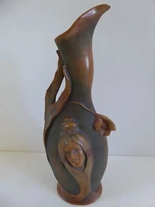 BERNARD BLOCH - ÖSTERREICHISCHER JUGENDSTIL - GESICHT & BLUMENVASE #3746 - ENDE 1890er - Bild 1 von 10