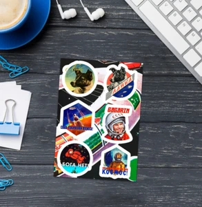 Soviet vintage space stickers — Sticker sheet, sticker pack, macbook skin - Picture 1 of 9