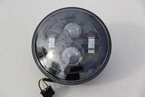 7" BLACK PROJECTOR LED HEADLIGHT HEAD LIGHT SOFTAIL TOURING HARLEY DAVIDSON - Picture 1 of 4