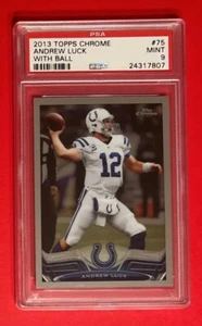 2013 Topps Chrome Andrew Luck 75 PSA 9 RARE With Ball Graded Football Card COLTS - Picture 1 of 4