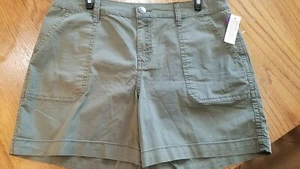 St John's Bay Mid-Rise Shorts Easy Fit Khaki black white pink green gold 4 12-16 - Picture 1 of 16