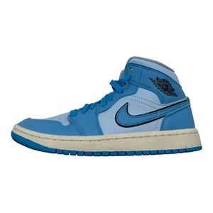 Nike Air Jordan 1 Mid SE UNC Ice Blue Black White DV1302-400 - Women's Size 11 - Picture 1 of 8