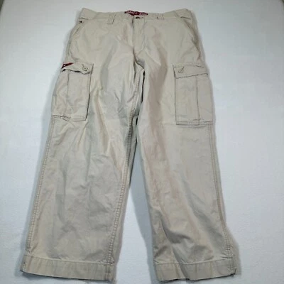 VTG Tommy Hilfiger Cargo Pants Men 36x30 Beige Grunge Skate Style y2k - Image 1 of 4