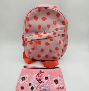 Miss Fluff Rosa Pinup Niña Bolso sin asas Muñequera PLUS Mini Mochila Fresa NUEVO - Imagen 1 de 5