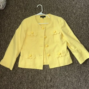 Talbots Tweed gelb Karrierekleidung Leinenmischung Sakko, Blazer Gr. 6 - Bild 1 von 3