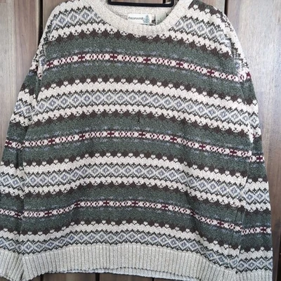 Fieldmaster Vintage '90s Earth Tone Pullover Knit Sweater Large - Image 1 of 4