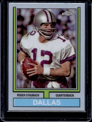 2024 Topps Chrome Roger Staubach 1974 Football Refractor #74TF-19 Cowboys - Image 1 of 2