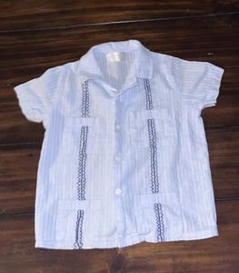 Cecil And Lou Navy Guayabera For Boys Size 4T - Picture 1 of 5