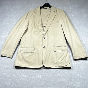 LL Bean Sport Coat Blazer Jacket Men’s 40 Reg Khaki Canvas Two Button Pockets - Picture 1 of 12
