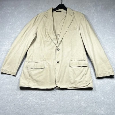 LL Bean Sport Coat Blazer Jacket Men’s 40 Reg Khaki Canvas Two Button Pockets - Image 1 of 4