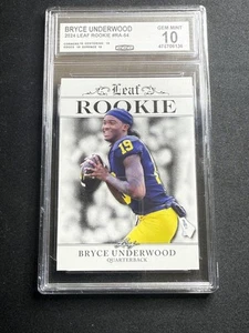 Bryce Underwood 2024 Leaf Rookie Achievement CCG 10 Michigan Rookie - Bild 1 von 2