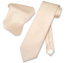Vesuvio Napoli Solid Light BROWN Color NeckTie Handkerchief Mens Neck Tie Set - Picture 1 of 2