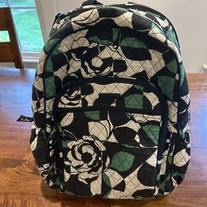 Vera Bradley großer Campus Rucksack Blumenmuster mehrfarbig gesteppt Schule College - Bild 1 von 11
