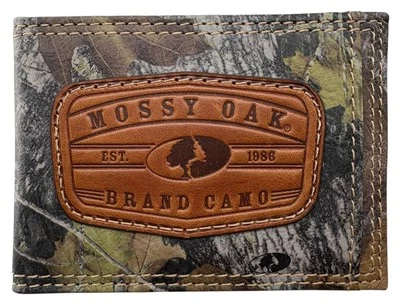 Mossy Oak Genuine Leather Branded Bifold Money Clip Wallet by Enmon-New - Image 1 of 4