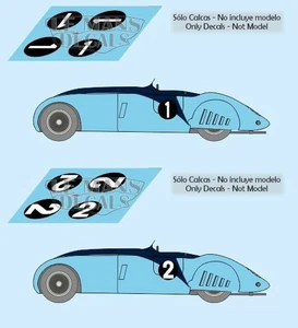 Decals Bugatti Type 57G Le Mans 1937 1 2 1:32 1:43 1:24 1:18 slot calcas - Picture 1 of 3