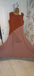 WULI LUU by Gok Wan Caramel & White maxi dress SIZE UK XL, Summer Holiday Styl6. - Bild 1 von 9