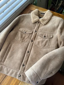 ($2,498 retail, NWOT) Todd Snyder Shearling Suede Dylan Jacket Size L Leather - Picture 1 of 15