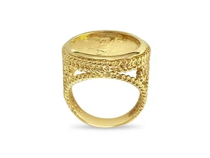14k Yellow Gold Fancy Ring, 1/10oz Coin, Approx 10g - Picture 1 of 3