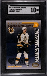 2003-04 Pacific Calder Collection Patrice Bergeron #2 Gold 112/499 Rookie SGC 10 - Picture 1 of 2