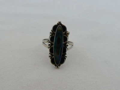 Estate Southwest Sterling Silver Size 8.5 Abalone Shell Ring WE-21 - Image 1 of 4