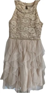 Size 10- Speechless big girls sleeveless A line dress beige New - Picture 1 of 6