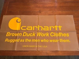 Vintage Carhartt NOS advertising brown duck banner - Picture 1 of 2